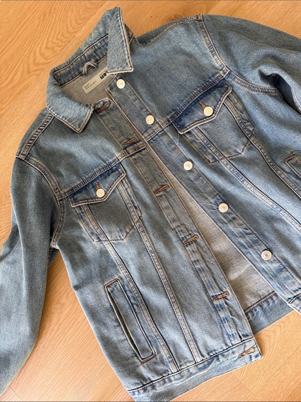 Topshop Faded Light Blue Denim Jacket